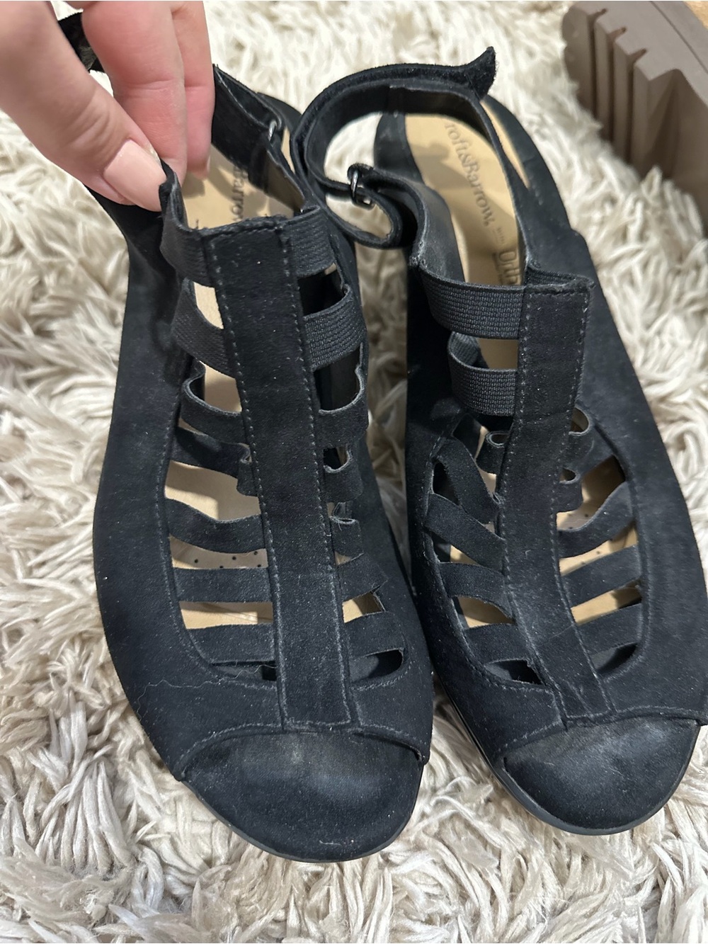 croft & barrow Black Strappy Peep-Toe Heels